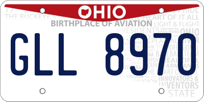 OH license plate GLL8970