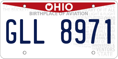 OH license plate GLL8971