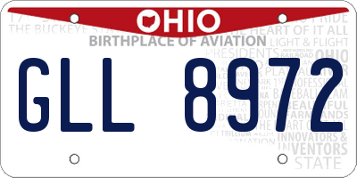 OH license plate GLL8972