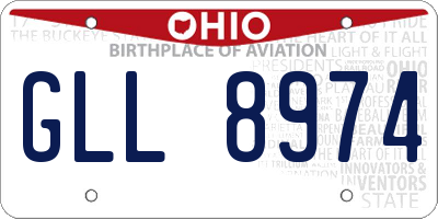 OH license plate GLL8974