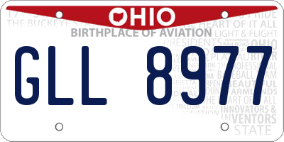 OH license plate GLL8977