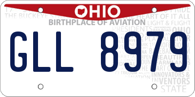 OH license plate GLL8979