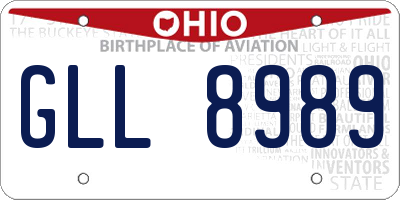 OH license plate GLL8989