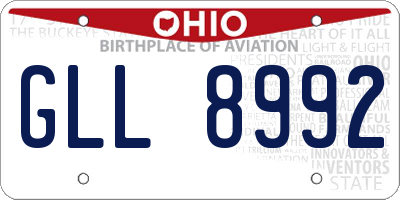 OH license plate GLL8992
