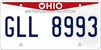 OH license plate GLL8993