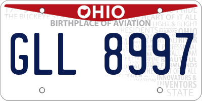OH license plate GLL8997