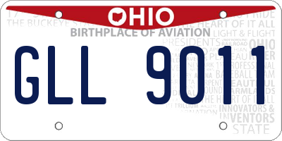 OH license plate GLL9011
