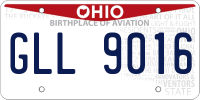 OH license plate GLL9016