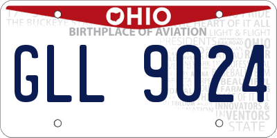 OH license plate GLL9024