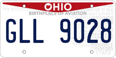 OH license plate GLL9028