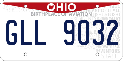 OH license plate GLL9032