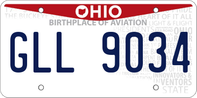 OH license plate GLL9034