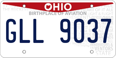 OH license plate GLL9037