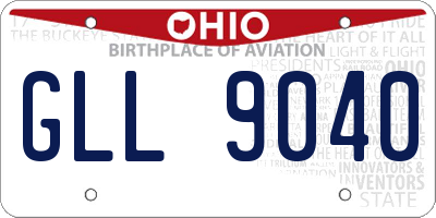 OH license plate GLL9040