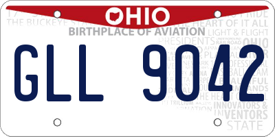 OH license plate GLL9042