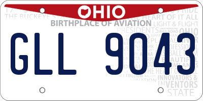 OH license plate GLL9043