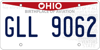 OH license plate GLL9062