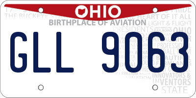 OH license plate GLL9063