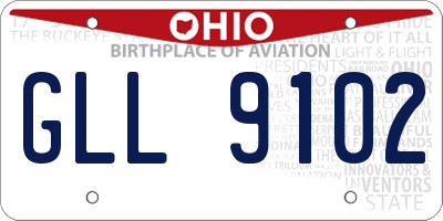 OH license plate GLL9102