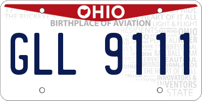 OH license plate GLL9111