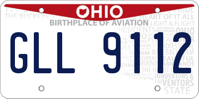 OH license plate GLL9112