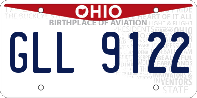 OH license plate GLL9122