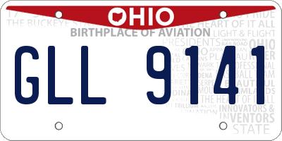 OH license plate GLL9141