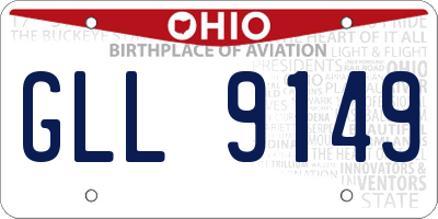 OH license plate GLL9149