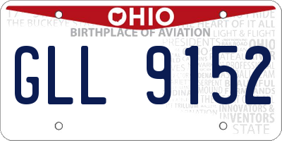 OH license plate GLL9152