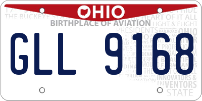 OH license plate GLL9168
