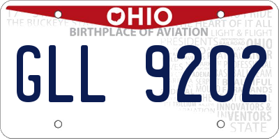 OH license plate GLL9202