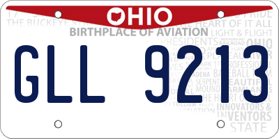 OH license plate GLL9213