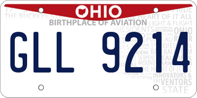 OH license plate GLL9214