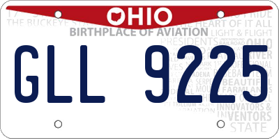 OH license plate GLL9225