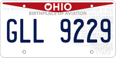 OH license plate GLL9229