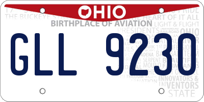 OH license plate GLL9230