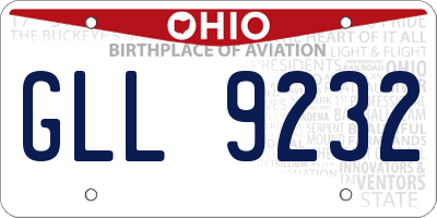 OH license plate GLL9232