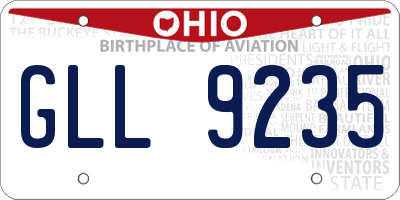 OH license plate GLL9235