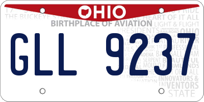 OH license plate GLL9237