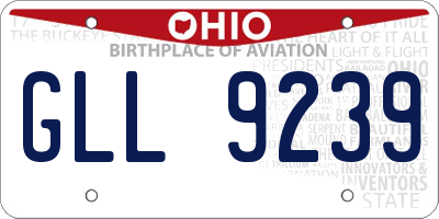 OH license plate GLL9239