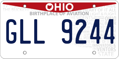 OH license plate GLL9244