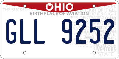 OH license plate GLL9252