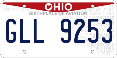 OH license plate GLL9253