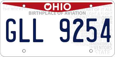 OH license plate GLL9254