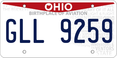 OH license plate GLL9259