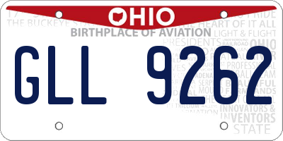 OH license plate GLL9262