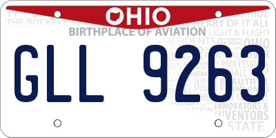 OH license plate GLL9263