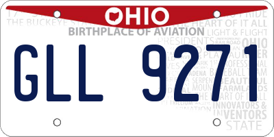OH license plate GLL9271