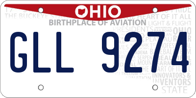 OH license plate GLL9274