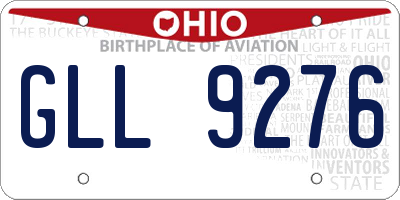 OH license plate GLL9276